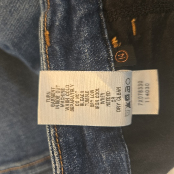 7 For All Mankind Jen 7 Ankle Straight Stretch Medium Wash Blue Size 14 - Picture 9 of 9